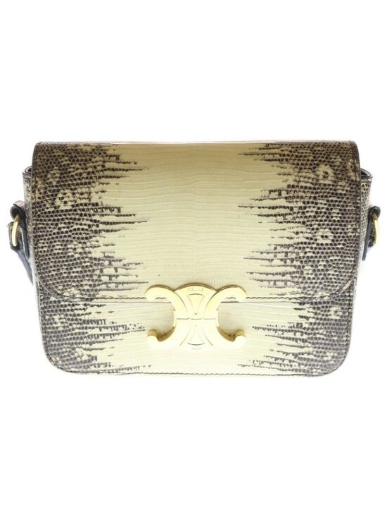 Celine Handbags - Celine Teen Triomphe Shoulder Bag White Gray Bf5